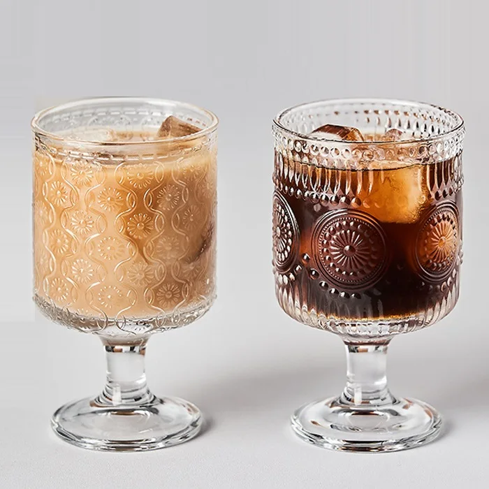 Wholesale Classic Goblet Party Glasses 300ml Wine Glasses Goblets Iced Tea Glasses Beverage Stemmed Glass Cups