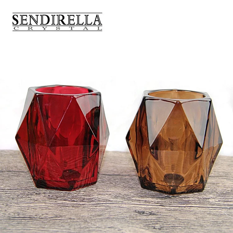 Crystal Glasses Geometric Candle Holder for Home Decor Christmas Wedding