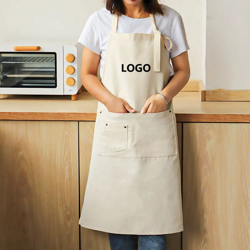 Mandiles Delantales De Cocina Tabliers Waiter Cooking Canvas Apron Kitchen Custom Logo Chef Delantal Bartender Aprons For Women