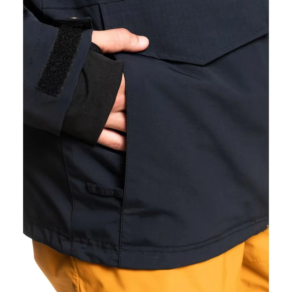 OEM Men Ski Jacket Snowboard Jacket Windproof Waterproof Quick Drying Removable Hood Fleece Lined Collar