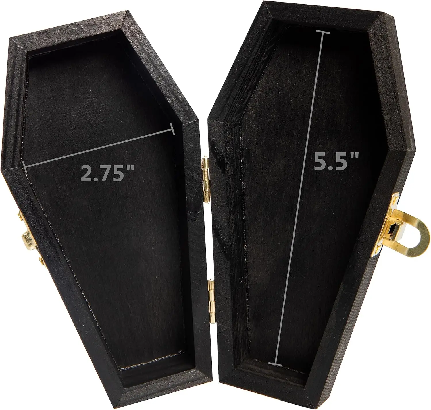 Black Painted Wooden Coffin - Fillable Mini Basket, Perfect for Halloween Parties, Gothic Decor, Small Pet Burial 2-Pack
