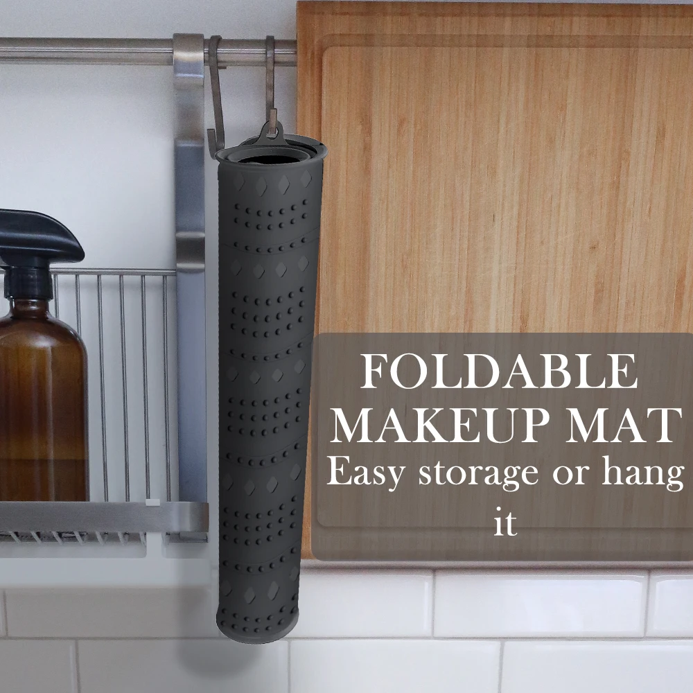 Roll Up Sink Bathroom Organizer Counter Space Silicone Bathroom Sink Top Cover Makeup cleaning mat