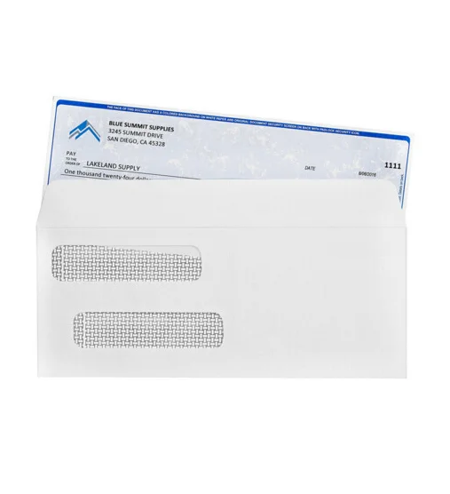 
Custom adhesive peel and seal business double window envelopes 