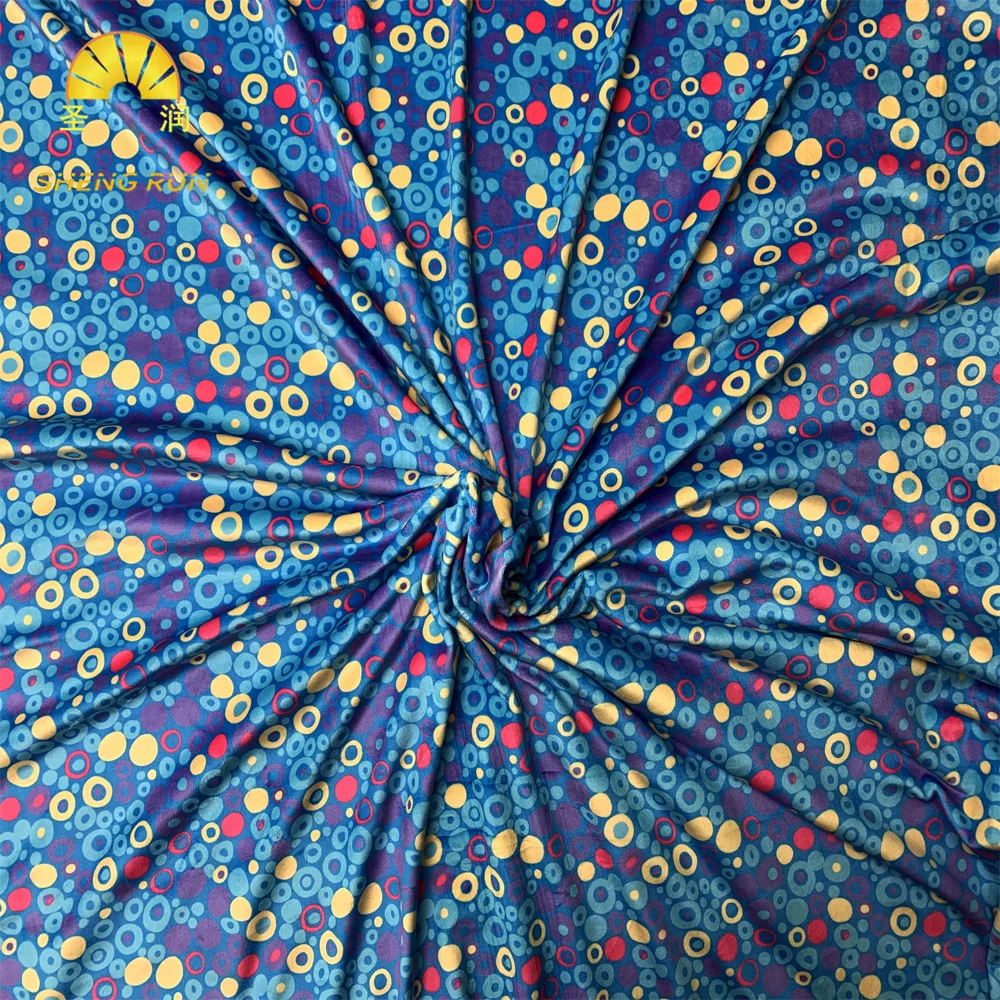 Нет минимального заказа, 95% полиэстер, 5% спандекс, тянущаяся трикотажная супермягкая ткань из спандекса с принтом