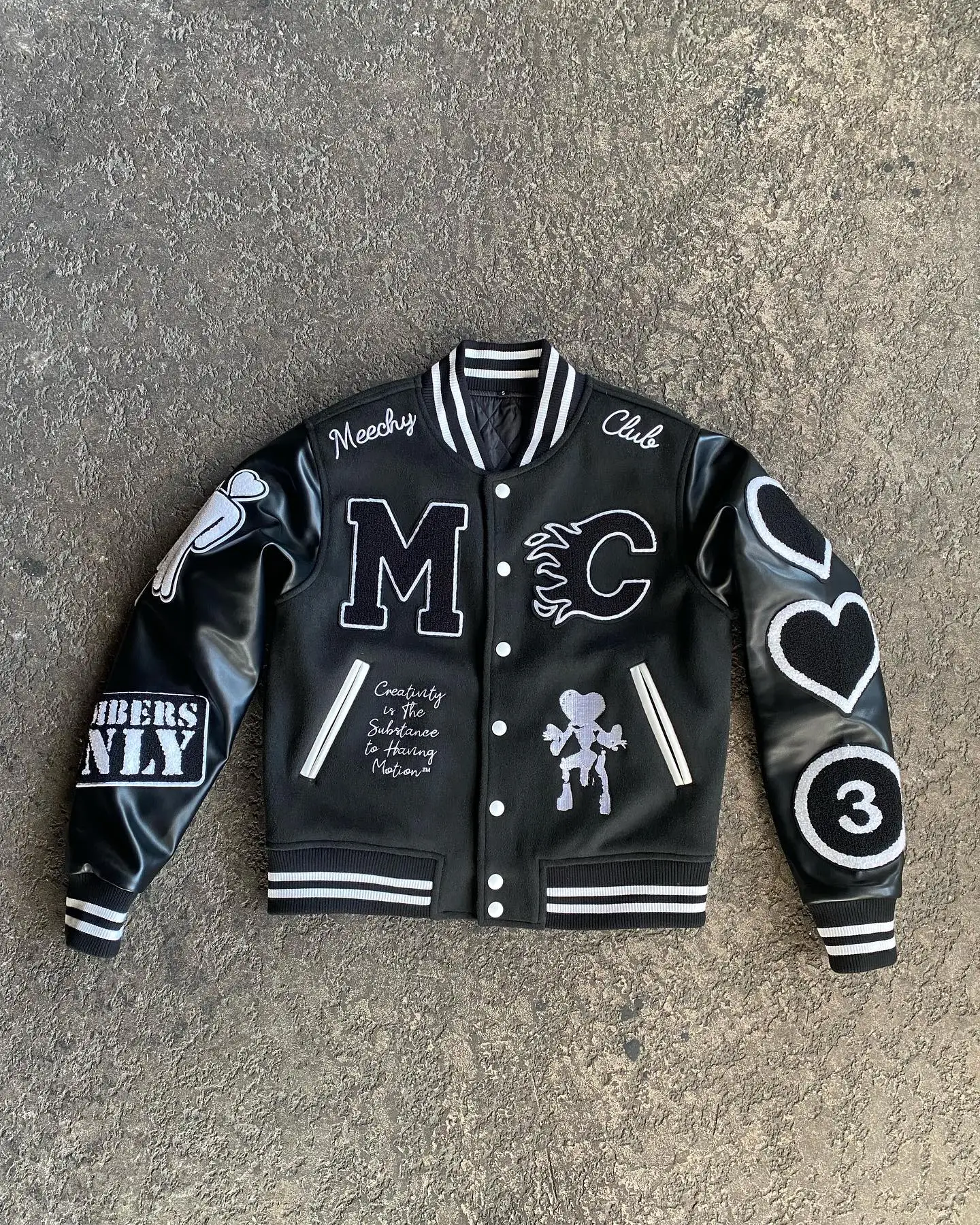 OEM Custom Winter Letter men Varsity Jacket Vintage University Chenille Leather Sleeve Patches Logo Embroid Jackets for Men