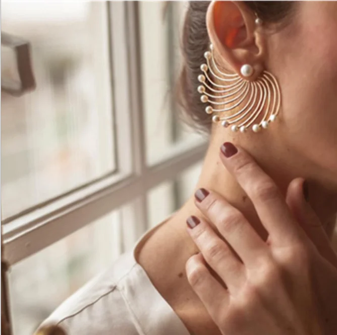 
XUNBEI 2021 new free fashion korean jewelry pearl drop earrings for women 