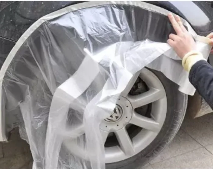 Car Automotive Pre Taped Auto Paint Masking Plastic Film Heat Resistant Pre-Taped Masking Film For Exterior Wall Painting