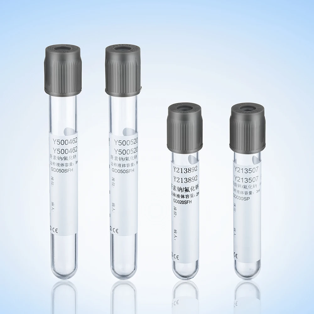 Disposable Medical Grey Top Vacutainer Glucose Tube Vacuum Blood Collection Glucose Tube