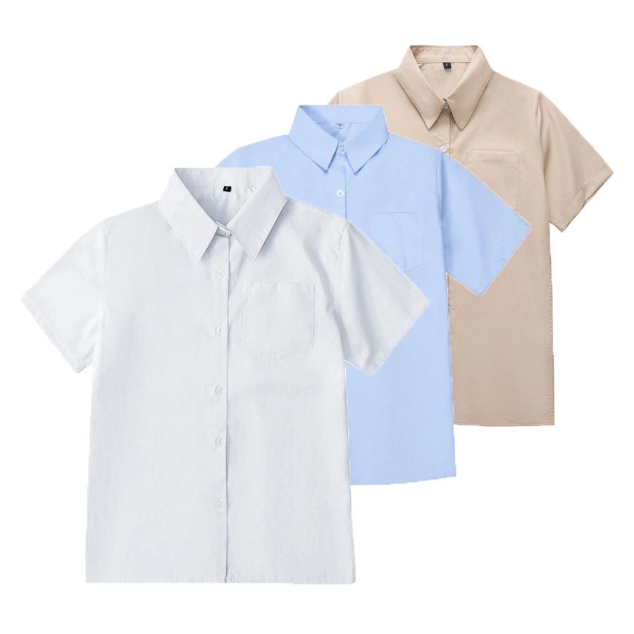 Oem фабричная синяя Детская школьная белая рубашка Униформа