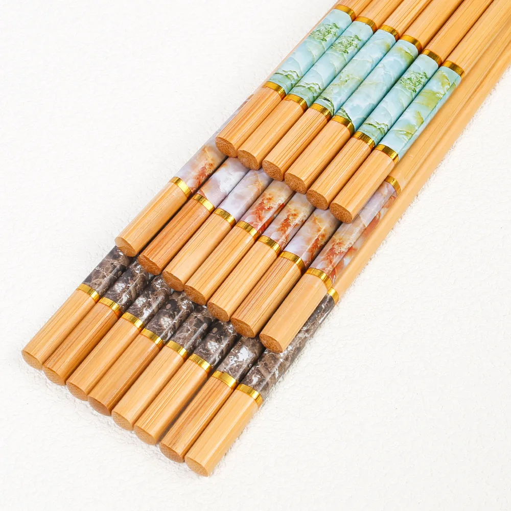 Bamboo marble sheath non-slip chopsticks