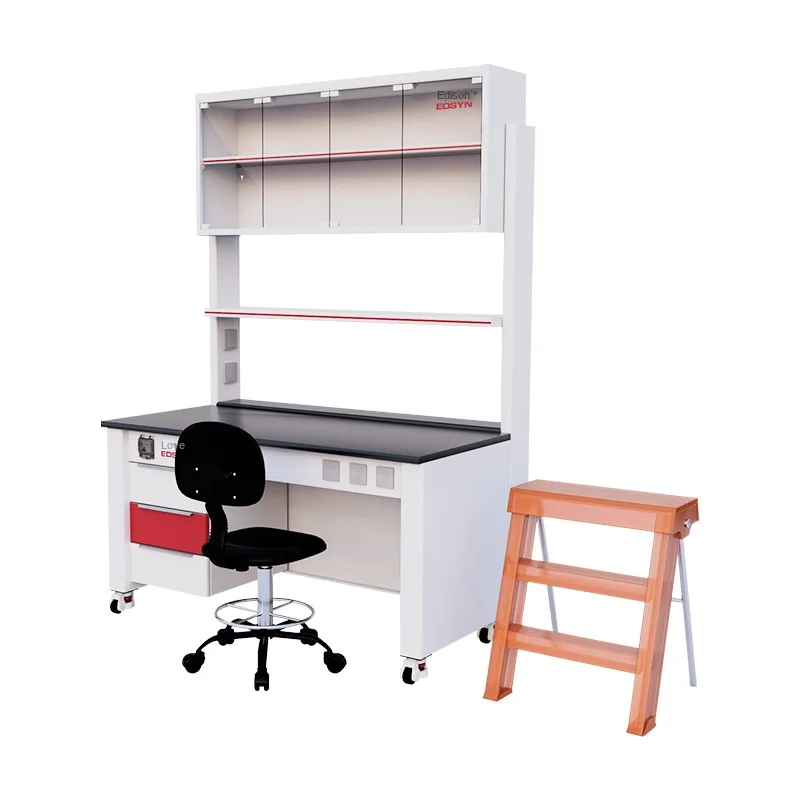 laboratory furniture Edison 20MM ceramic lab worktop 1.2MM All steel cabinet body work bench Fuma Wheel is movable lab tables