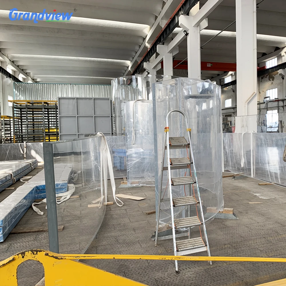 Transparent acrylic wall for swimming pool Customized 100 mm thickness garden landscape transparent glass