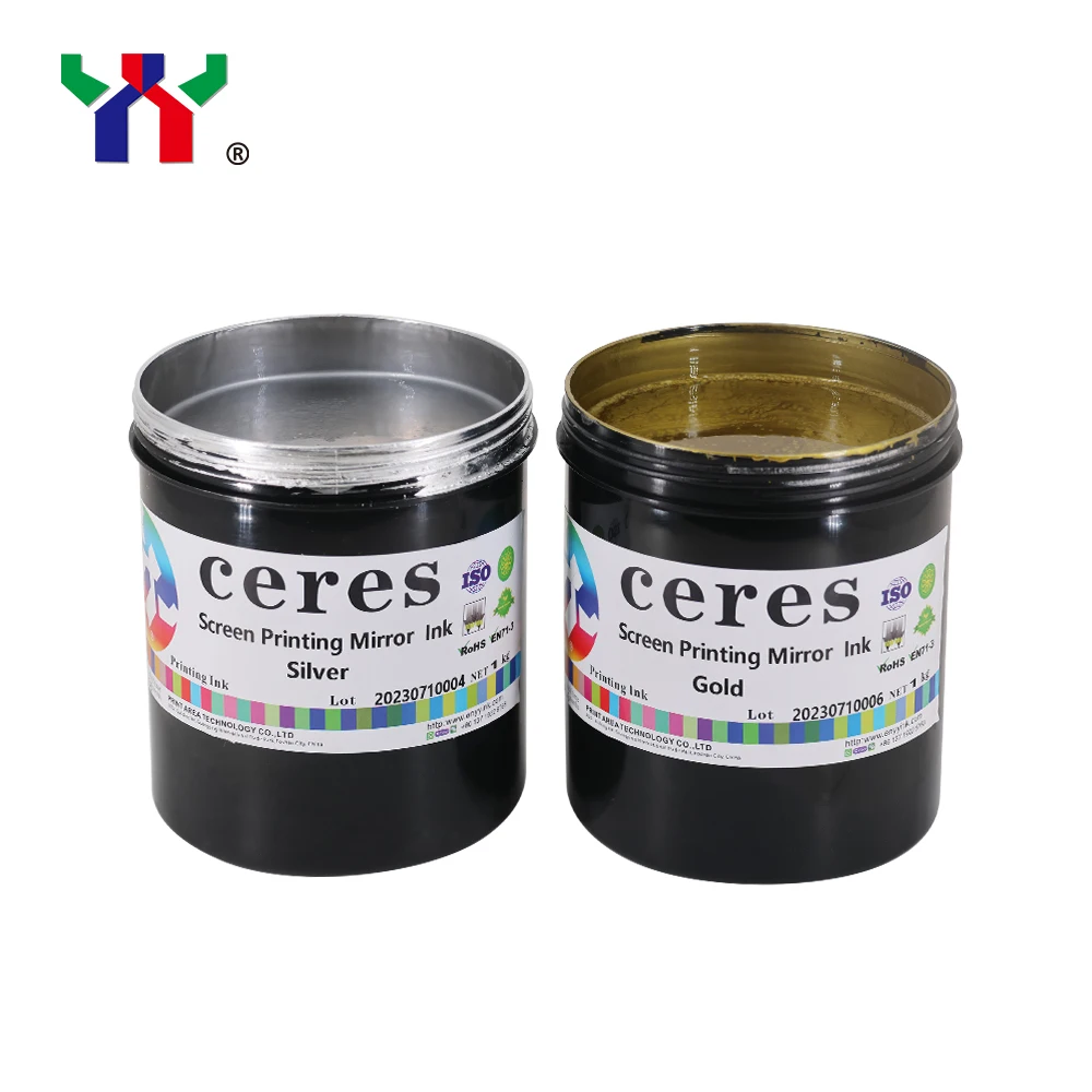 Ceres HOT SALE screen printing Mirror Ink Silver for glass, plastic(PVC, CC, PET, PMMA)transparent sheets