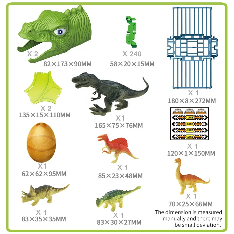 DIY Assemble Electric Dinosaur Track Car With Lights Dinosaur Theme Park Scene Rail Slot Toys Dinosaur Vehicles For Kids