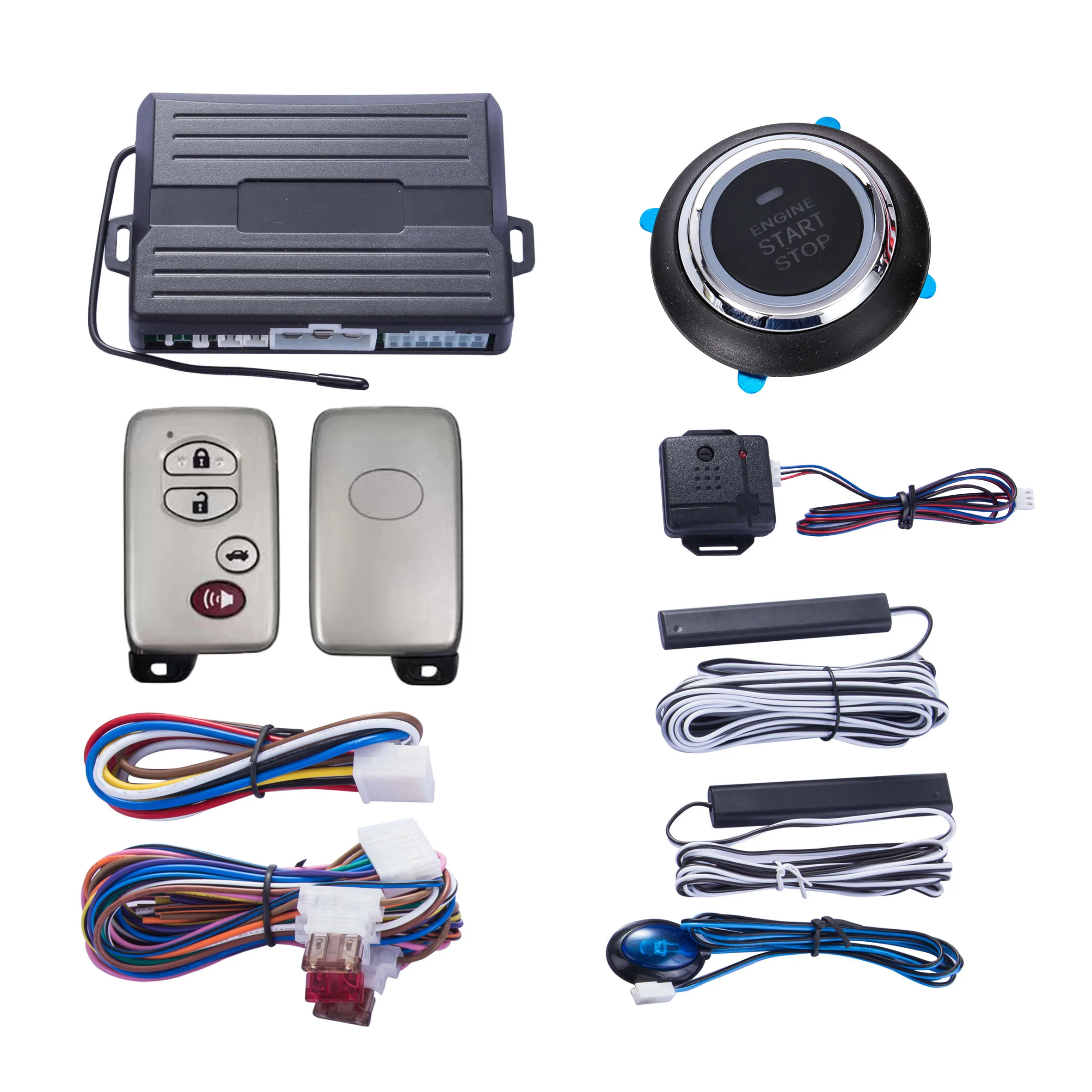 Easy Install Remote Starter Keyless Entry System car Push Button Engine Start Stop encendido auto boton PKE Car Alarm security