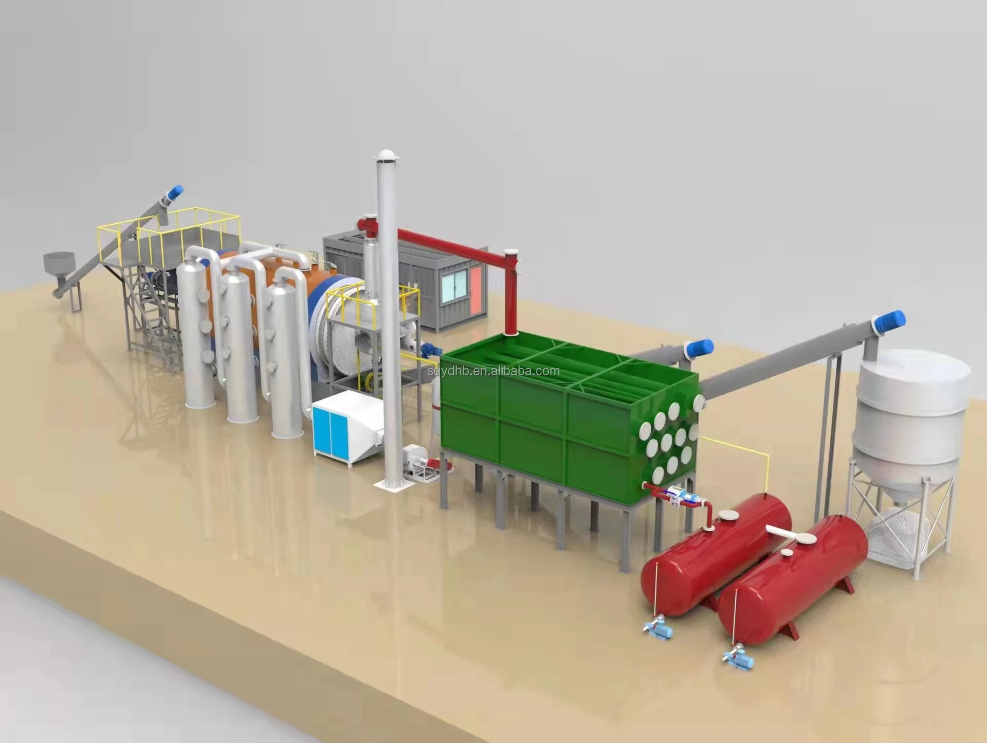 Environmental Friendly Tire Derived Fuel Waste Plastic Rubbish Rubber Tire Pyrolysis To Oil Make Diesel Machine