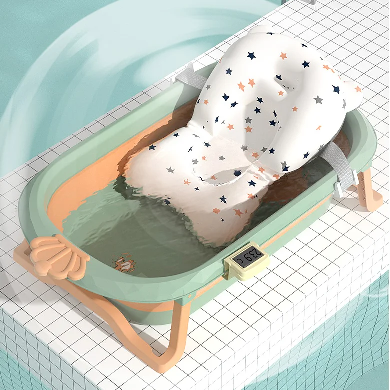 Collapsible Lilas Bebe Tub Foldable Baby Bathtub Seat With Cushion