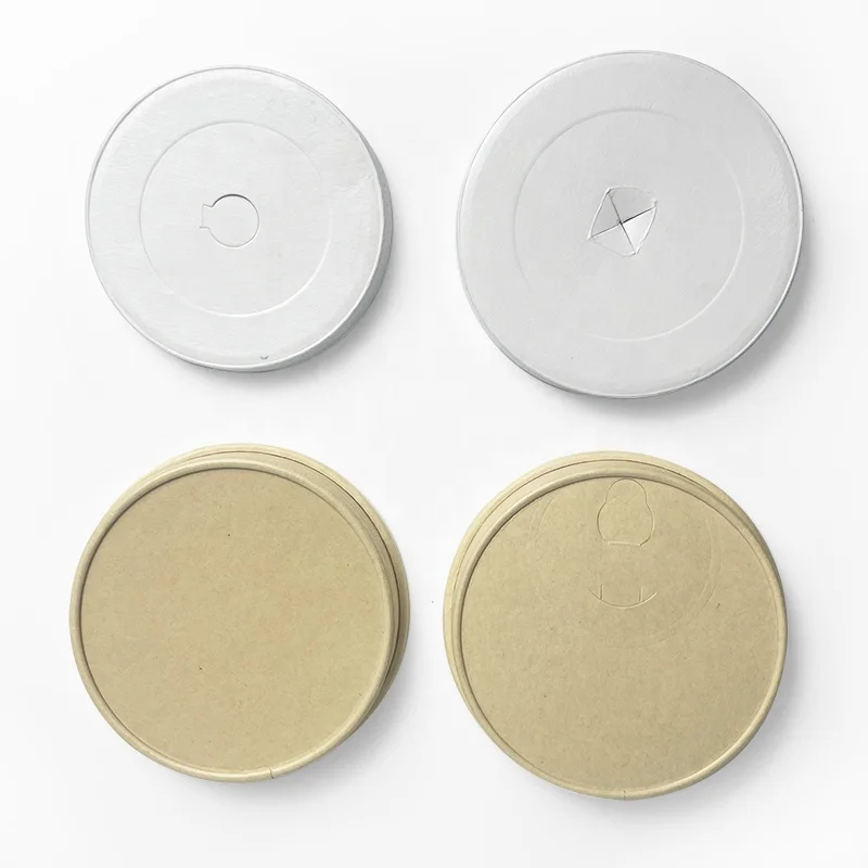 PLA Coated Bagasse Biodegradable Compostable Cup Lids Disposable Leakproof 80mm 90mm Flat Lid Takeout Coffee Cup Paper Cup Lid
