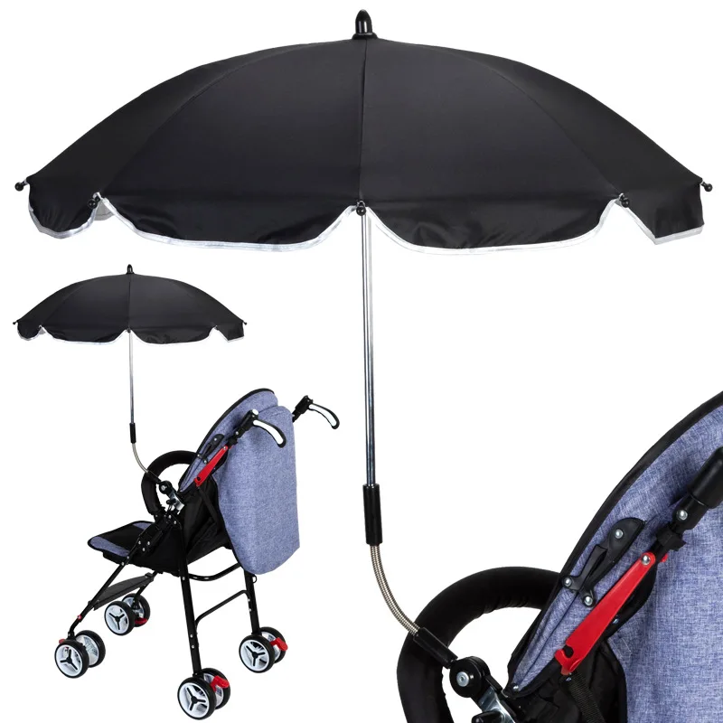 Parasol Baby Stroller Sun Protection for Sun Shade Waterproof Umbrella for Trolley Bike Wheelchair Umbrella with Holder Clip