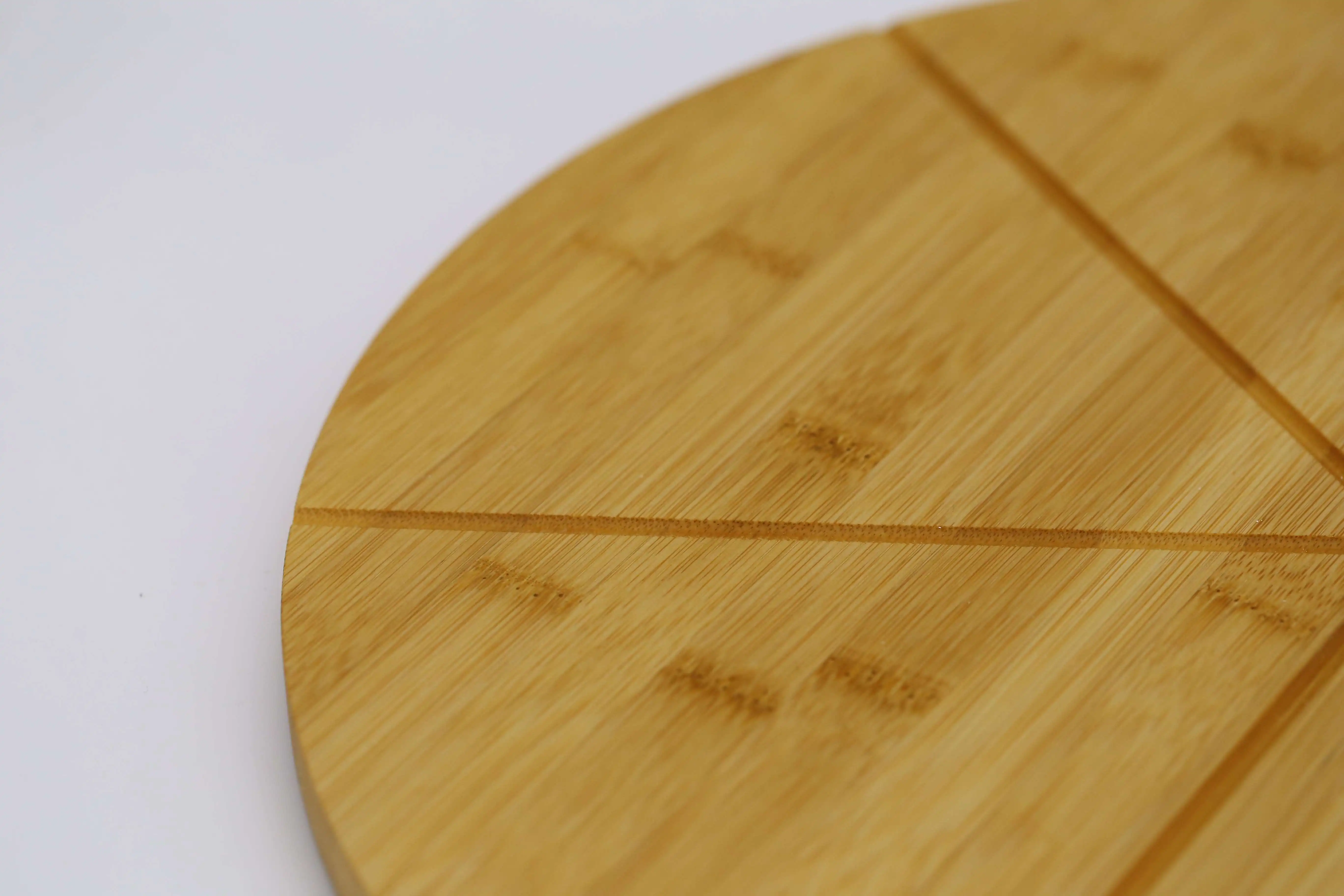 
Round bamboo wooden pizza board with groove ,natural bamboo serving cheese bread board 