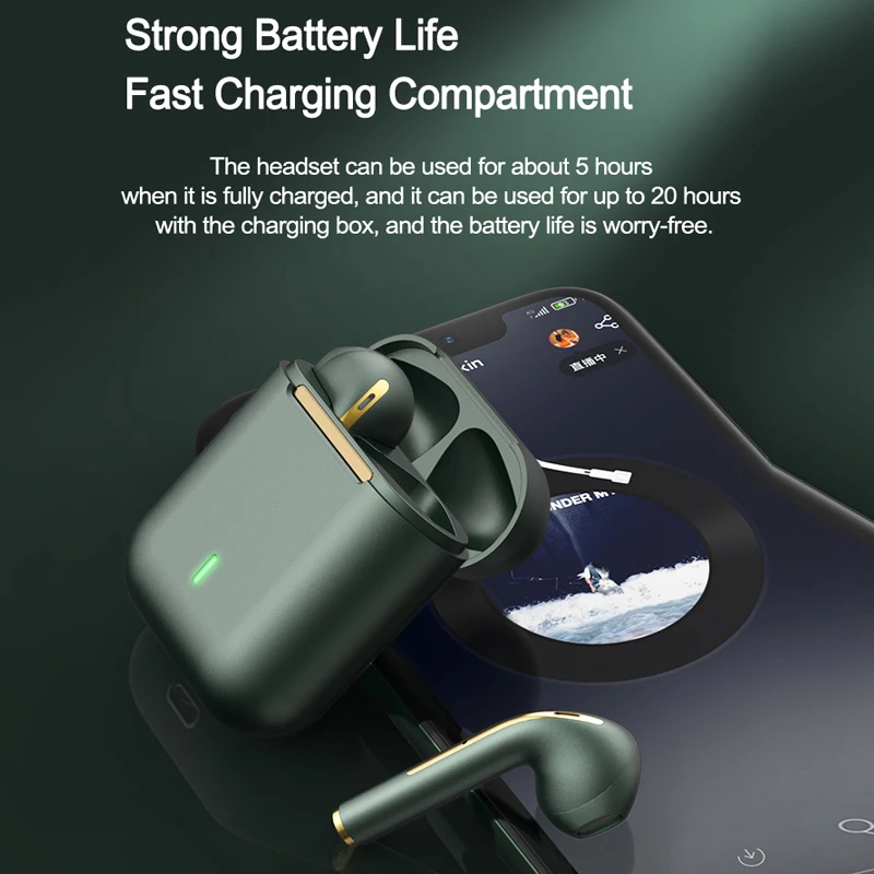 J18 наушники-вкладыши Tws с Bt наушники беспроводные True Wireless In-ear Беспроводные спортивные вкладыши
