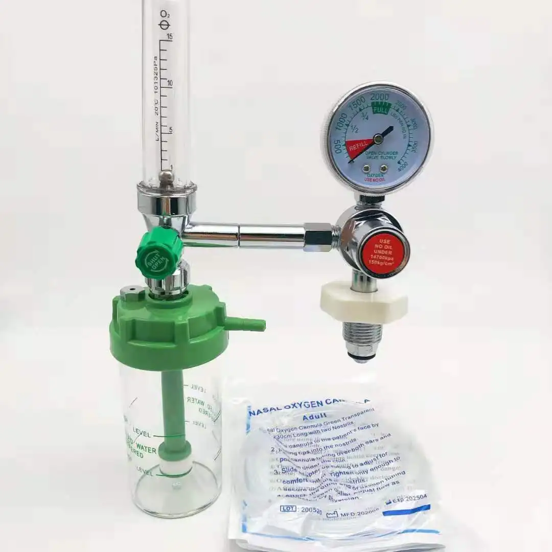 Medical Oxygen gas pressure valve regulator oksigen Flowmeter With Humidifier Bottle oxigen cylinder flow meter regulator
