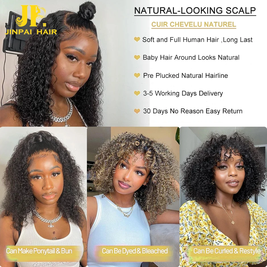 
JP 180% Density Glueless Short Hd Full Lace Bob Wigs Straight Pixie Cut,Transparent Lace Frontal Wig Bob Virgin Human Hair Wigs 