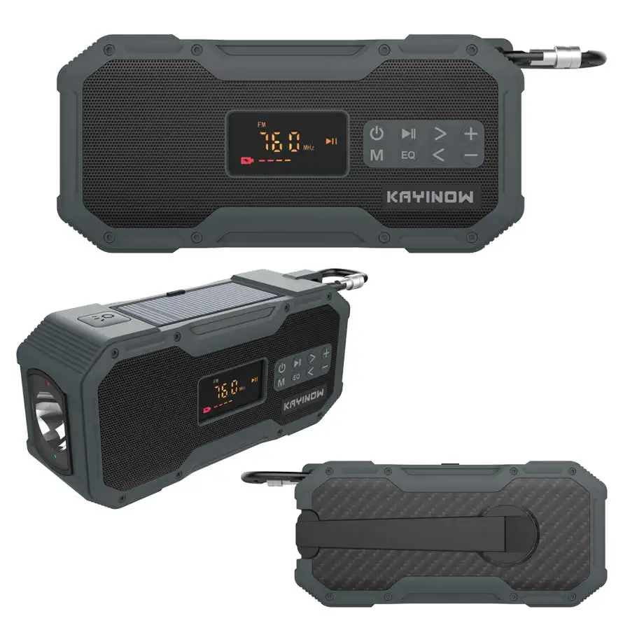 Global Frequency Radio AM/FM Emergency Survival Amplifier Multimedia Dynamo Hand Crank Solar DAB/NOAA Weather Radio Speaker