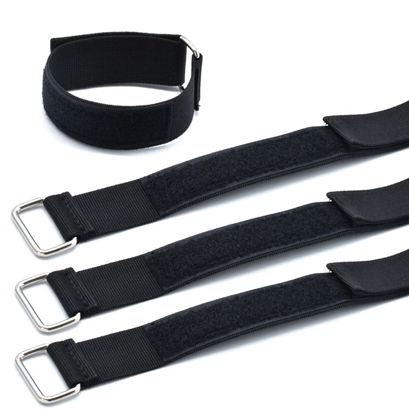 Black Adjustable Self Adhesive versatile Cable Straps Battery Strap Hook And Loop Silicone Cable Tie