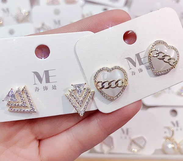 2023 wholesale jewelry cheap price hypoallergenic crystal star zircon jewelry mixed studs earring for women