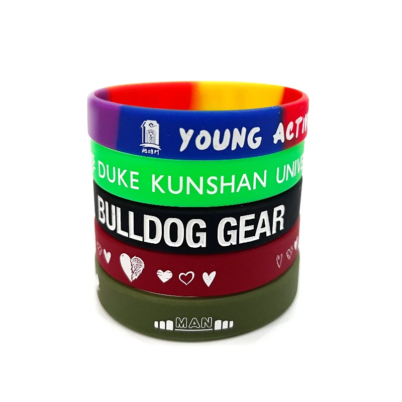 Fashional Custom Logo Design Waterproof Rubber Silicone Wrist Bands Customised for Sports Promotional Wristbands