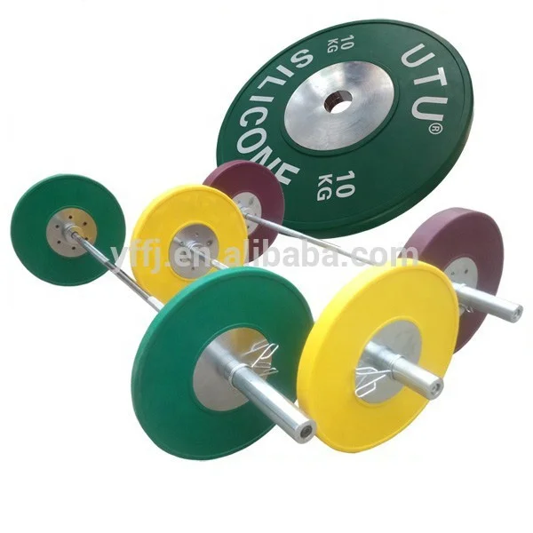 
OEM competition silicone rubber bumper plate weightlifting plate barbell plate for GYM 