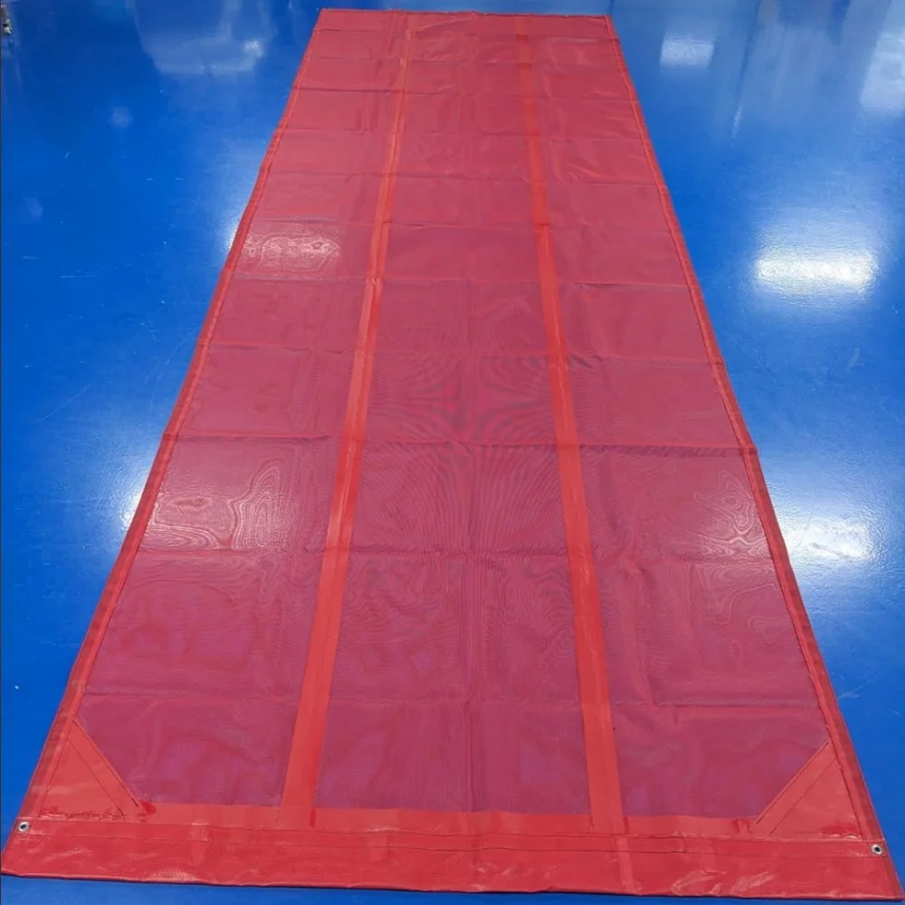 Heavy Duty Dump Truck Tarp with Vinyl-Coated Fabric Pockets Applied on Tarp System