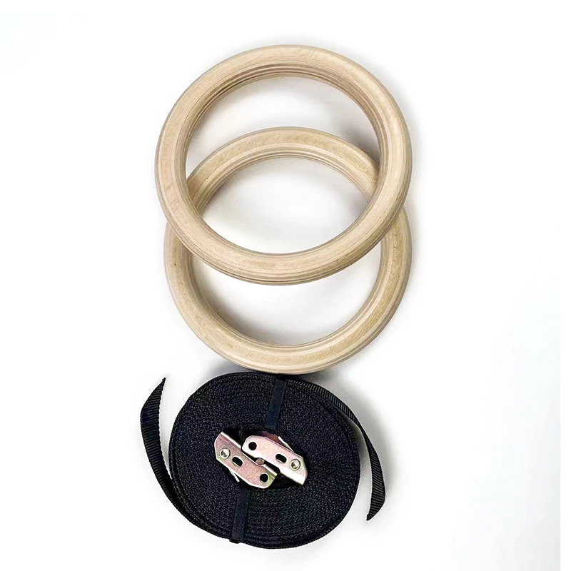 Beech Circle Wooden Gym Rings Birch Wooden Gymnastic Exercise fitness accessories eco-friendly double Rings