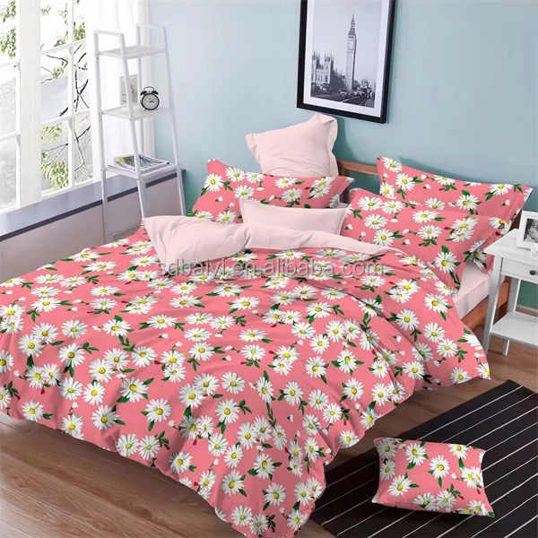 High Quality Low Price Home Textile Custom Designs Bedding Sets 100% Polyester Cotton Feel Draps de Lits 2/3 places Bedsheet Set