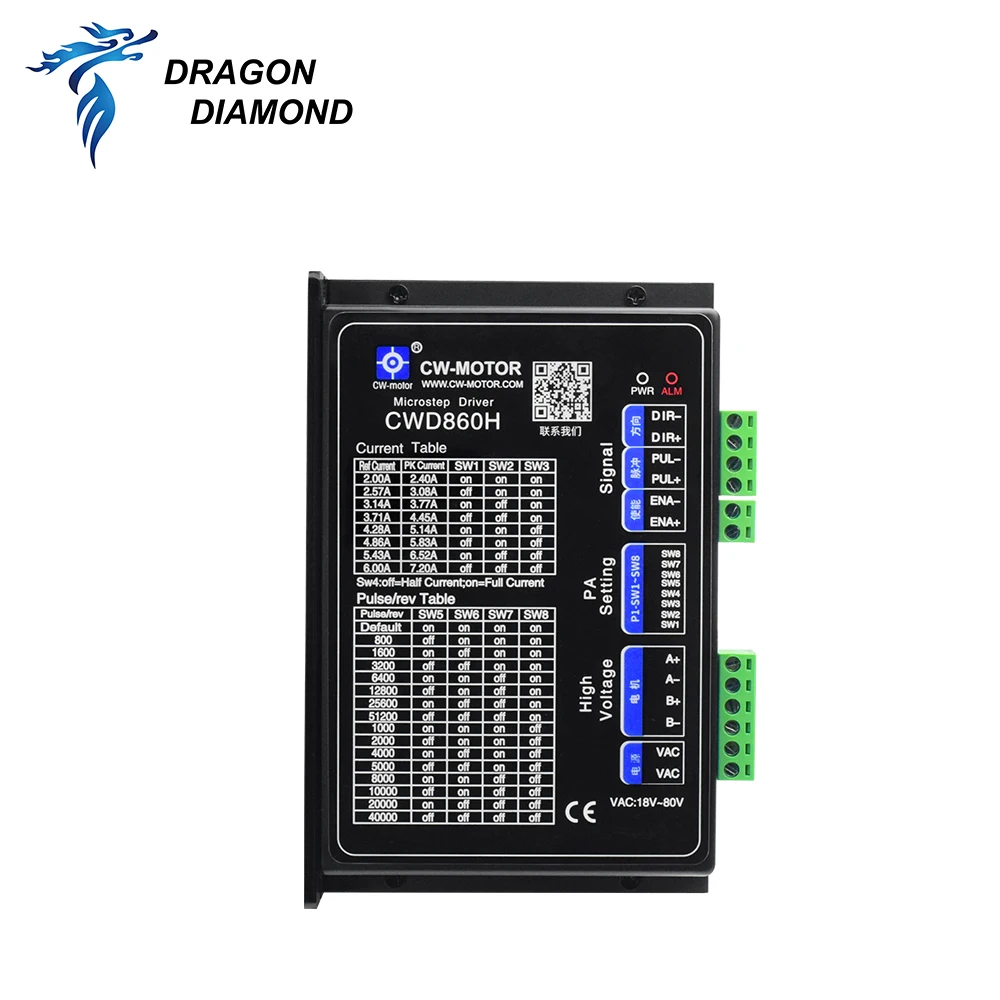 CWD860H Stepper Motor Driver 0-7.2A 60-110v DC 40-80v AC for Nema 34 Motor CNC Routers Laser Engraving Machine Stepper Driver