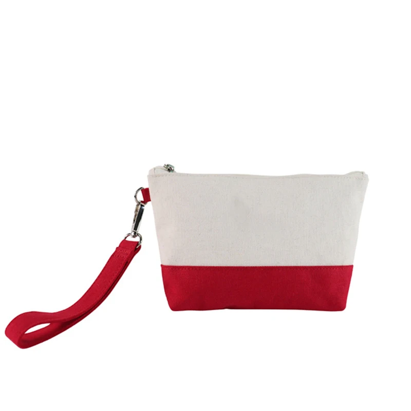 Small Canvas Fashion cosmetic Pouch  Customized Logo Printed Coin Purse