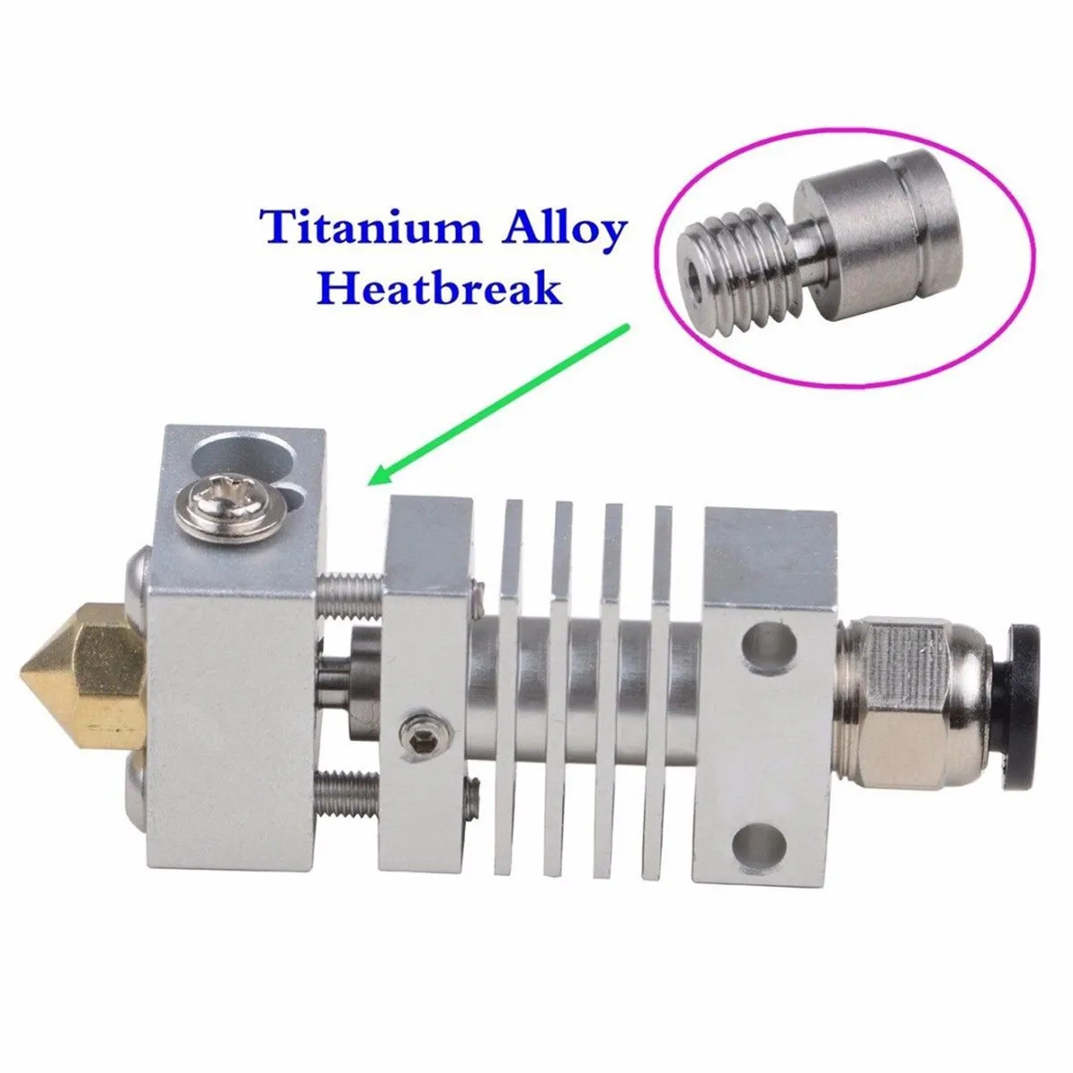 All Metal Hotend Kit with Titanium Alloy Thermal Heat Break Smart Curtain Drivers for CR-10 3D Printer