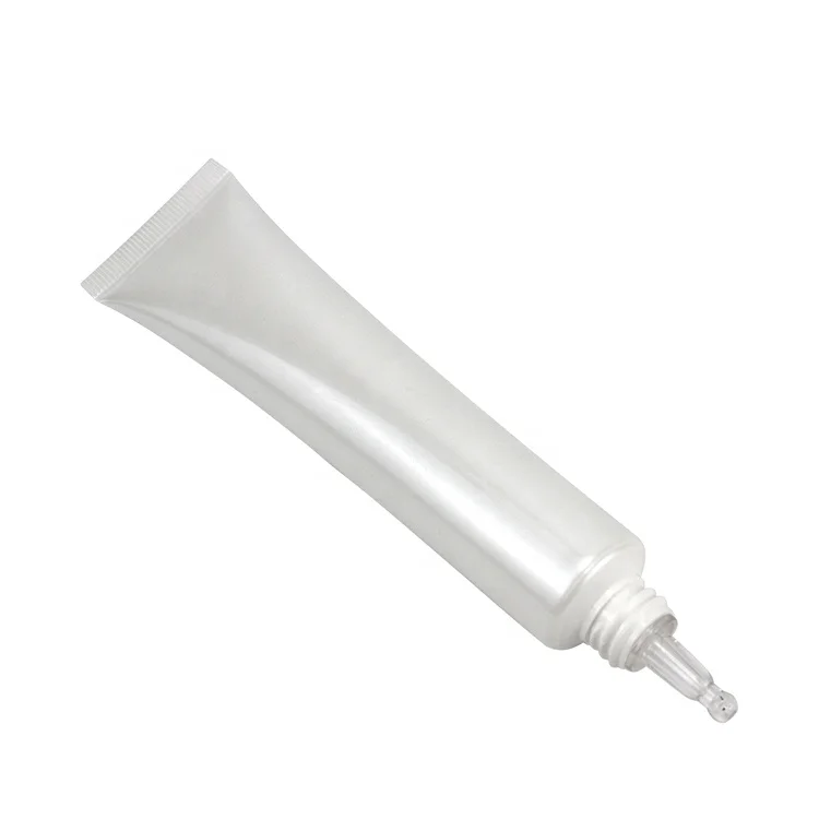 5ml 10ml 15ml 30ml White Glass Long Nozzle Concealer Plastic Tube With Transparent Plastic Screw lid