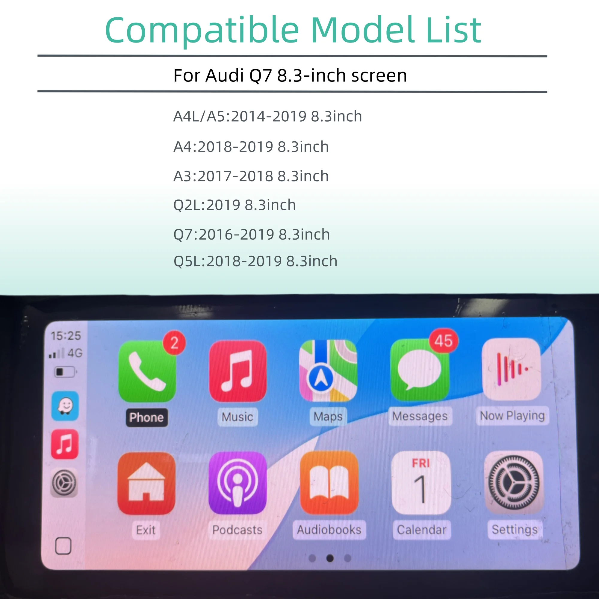 Wireless Audi Q7 Decoder  for Audi A4/A4L/A5/Q7 NEW 2014-2019 System MIB2 with Carplay/Android Auto/AirPlay etc.