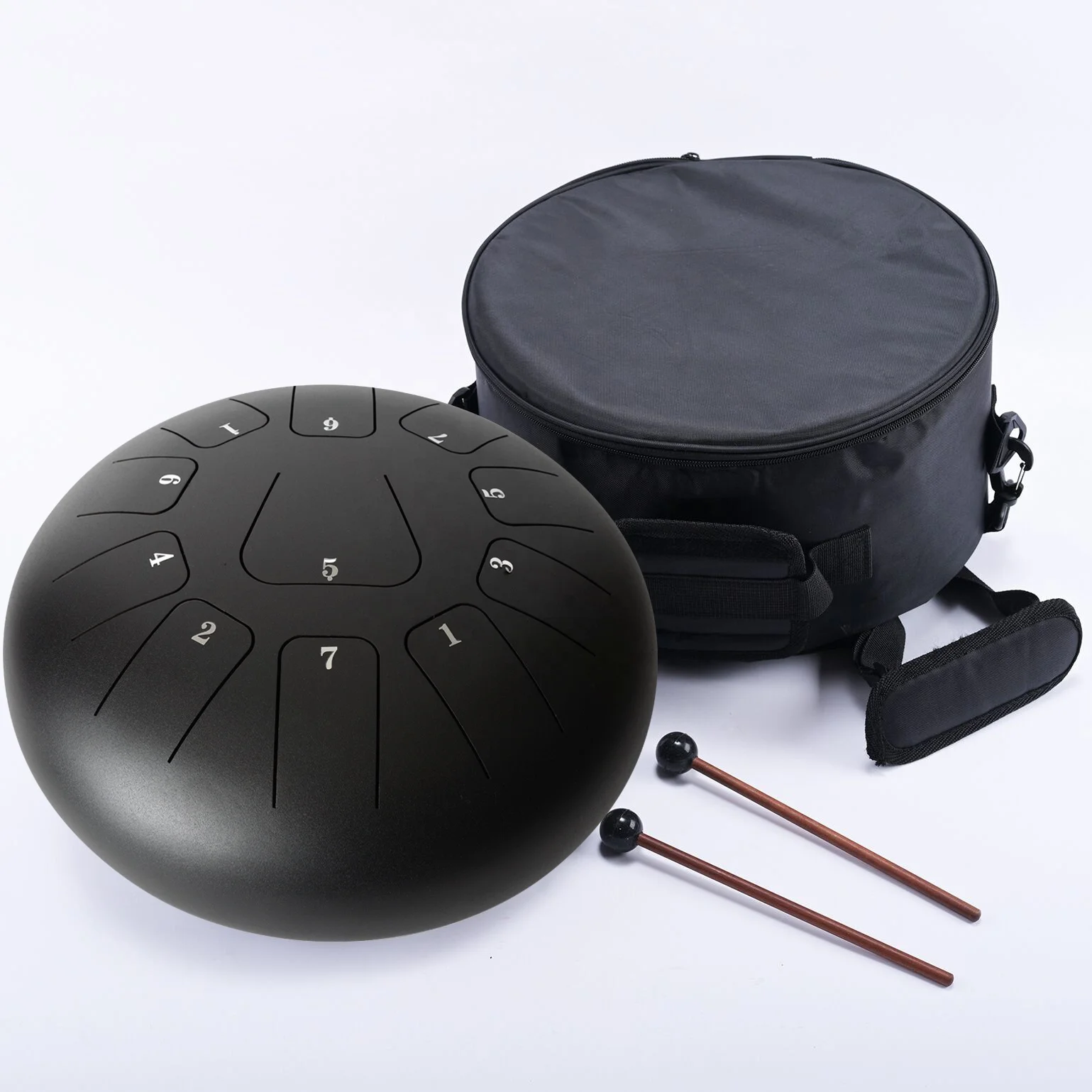 SUCCESS Popular Black 12 Inch/10 Inch 11 Notes Steel Tongue Drum for Music Performance