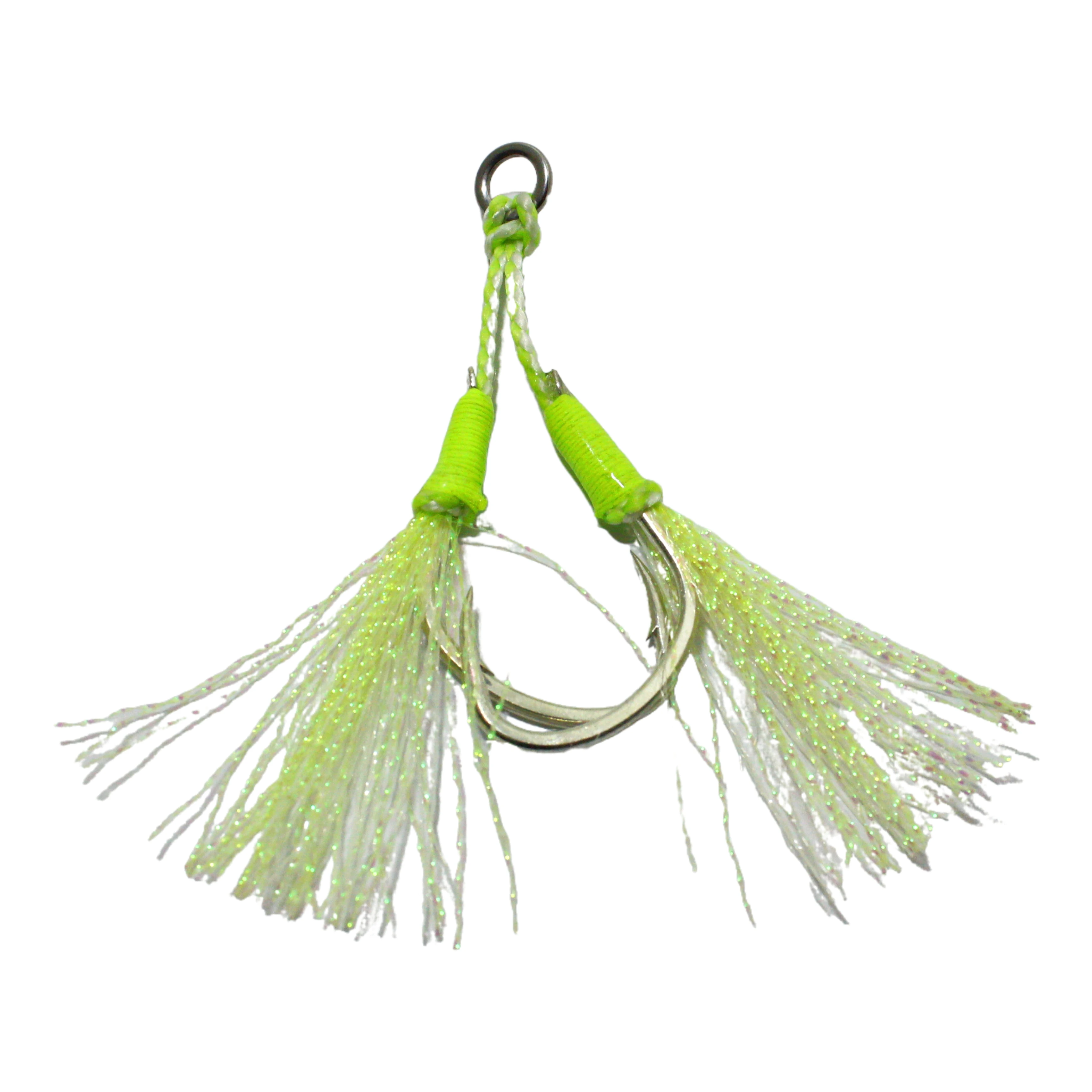 High Carbon Steel Pike Assist Jig Hooks for Slow Pitch Jigging Lures Fishing Hooks Double Fishhook for Saltwater Fishing