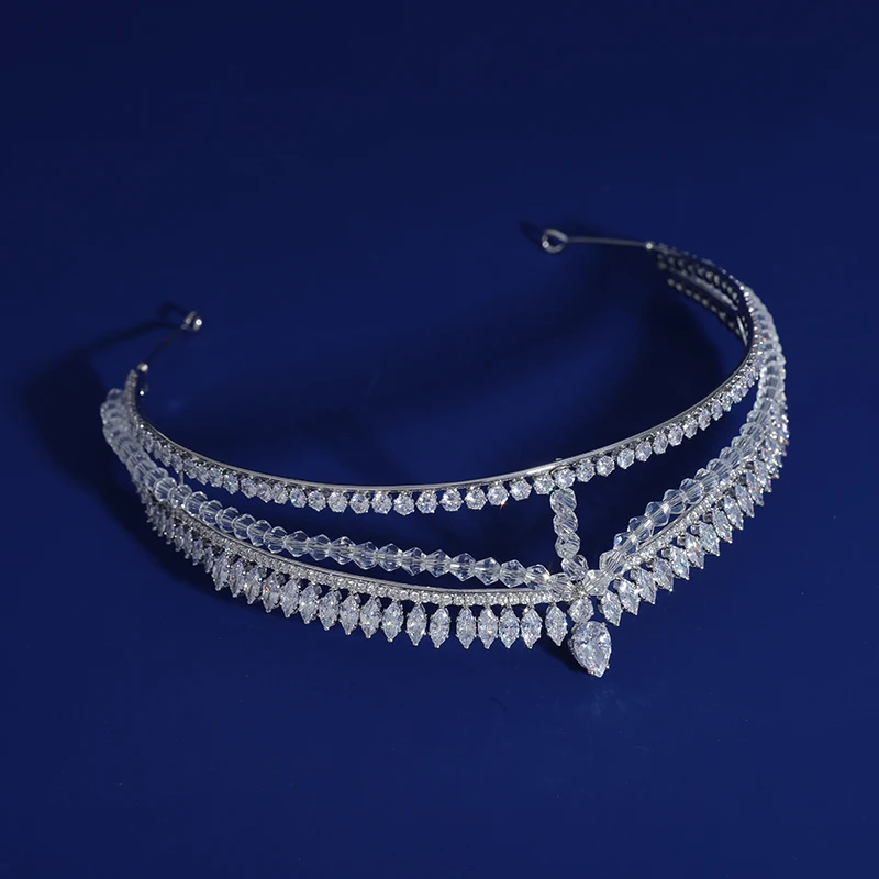 Luxury Zircon Diamond  Rhinestone Royal Hair Crown Accessories Vintage Prom Beauty Pageant Headband Bridal Tiara And Crown