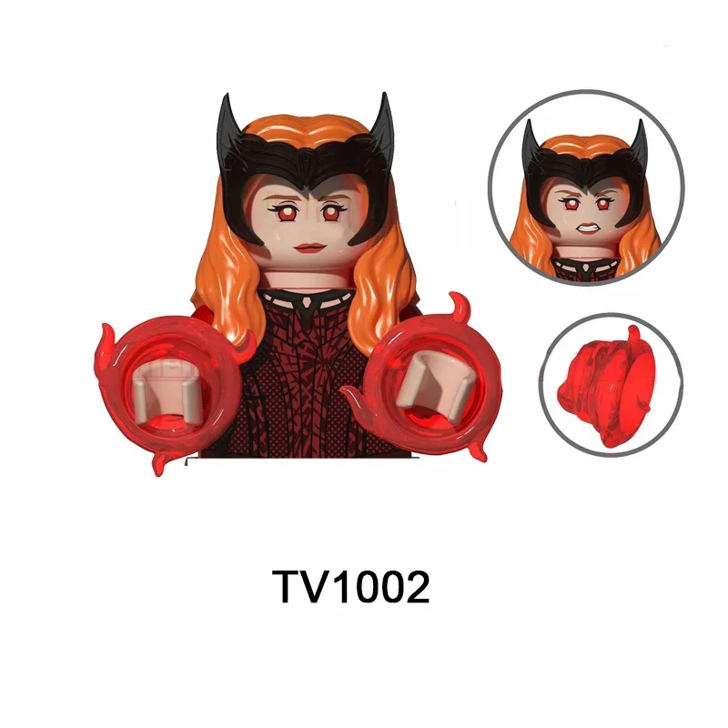 TV6201 Super Heroes Iron Black Wanda Maximoff Thor Panther Man Doc Strange Mini Building Block Figure Kids Collect Plastic Toy