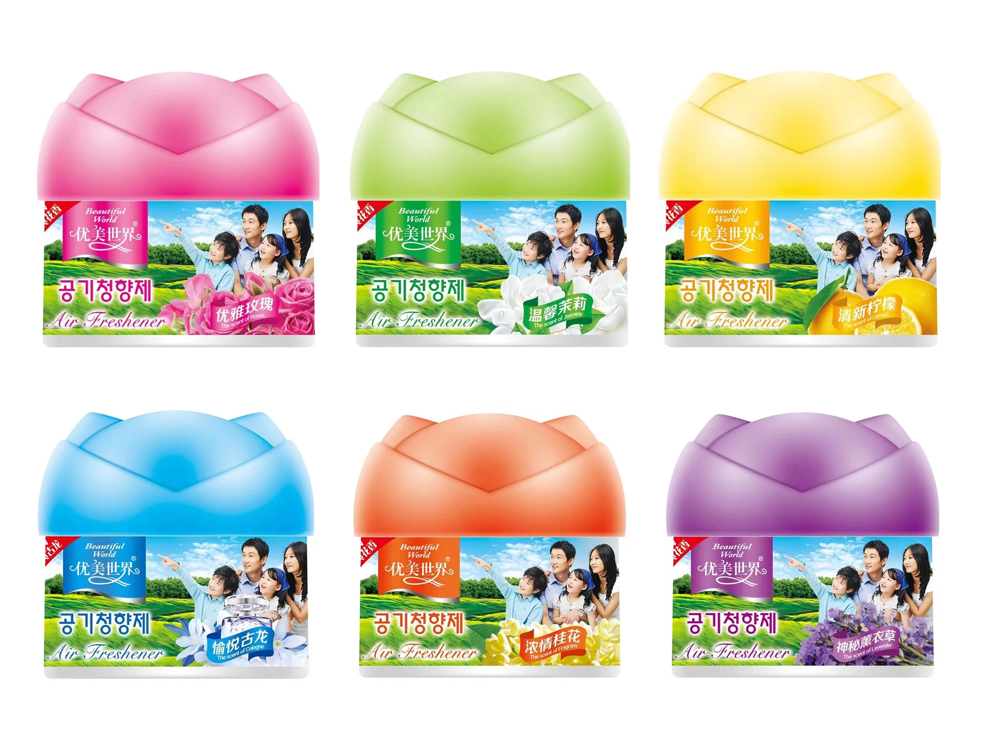 Custom OEM Air Freshener Lemon Flavor Long Lasting Aromatic Fragrance Solid Gel Air Freshener Household Car Toilet Deodorant