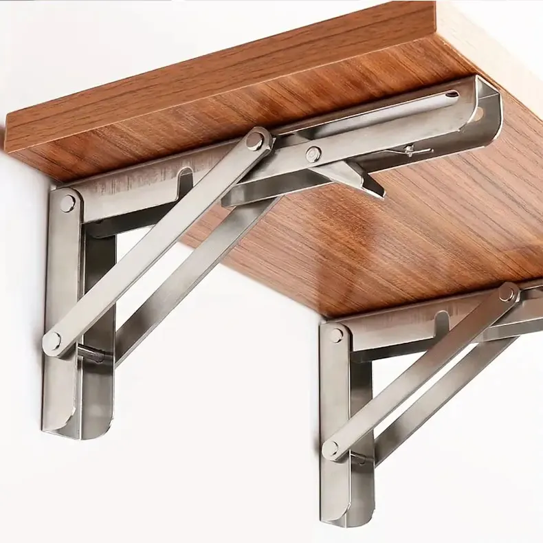 Heavy Duty L Shape Folding Shelf Brackets Shelf Supports 90 Degree Stainless Steel Shelf Wall Mount Folding Table Bracket