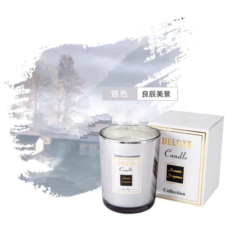 Spot Luxury Decoration Glitter Color Fall Handmade Smokeless Highly Soy Wax Scented Candle  In Gold Glass Jar