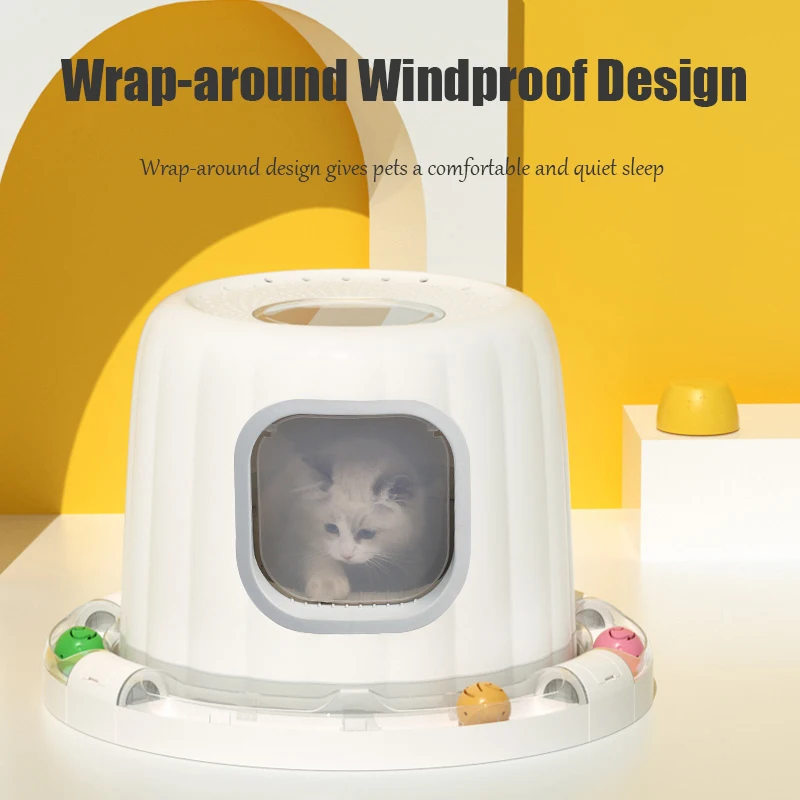 SUNSUN Pet Supplies Eco-friendly Indoor Sleeping PP/ABS Material Plastic Cattery Pudding Cat Nest with Top Vent
