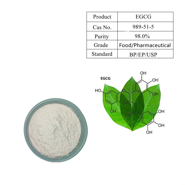  Чистый экстракт зеленого чая EGCG CAS 989-51-5 Epigallocatechin