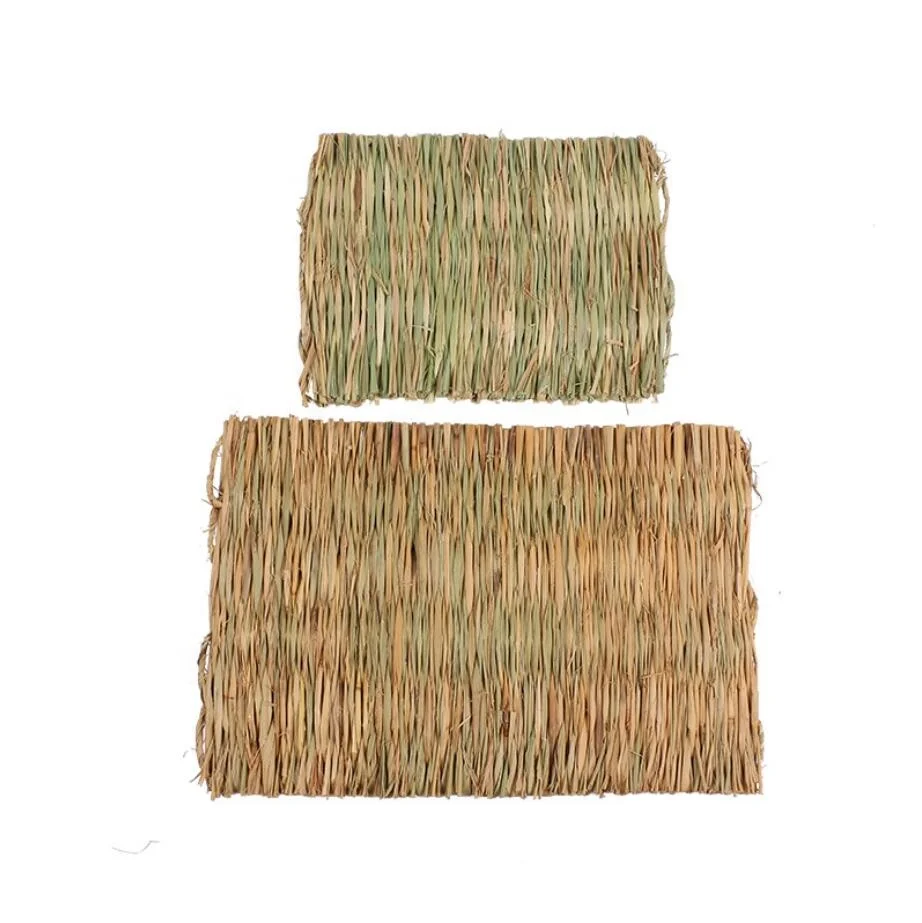 Pure Reed Straw Pet Mats for Small Animals hand-woven Hamster Cushion Pads Chinchilla Guinea Pig Chew Molar Seagrass Toys